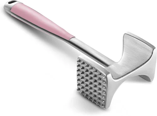 Vista 10 de KITEXPERT Martillo ablandador de carne con mango de agarre cómodo, mazo de doble cara para cocina, resistente para ablandar bistec, carne de res
