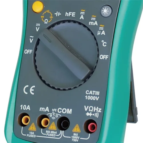 Vista 2 de MT-1217 Medidor de prueba de ohmios profesional estándar de seguridad Multímetro analógico de resistencia de corriente de voltaje de CA CC