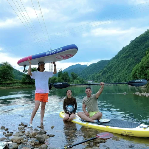 Vista 7 de Kayak Paddle 4 Pieces Aluminum Shaft and PP Blade Floating 86.6in/220cm, 90.5inch/230cm Lightweight Oars