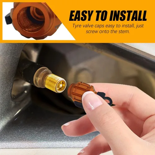 Vista 5 de 4 tapas de vástago de válvula de neumático de automóvil, tapas de vástago de válvula de aluminio, cubiertas universales para tapones de neumáticos