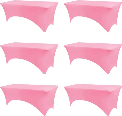 Vista 28 de BDDC - Funda de mesa ajustada de 4 pies, manteles de elastano negros, manteles elásticos lavables y resistentes a las arrugas para eventos, bodas