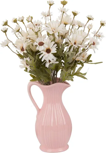 Vista 11 de Gerbera - 12 flores artificiales de margaritas artificiales de tallo largo de 20 pulgadas de largo, para decoración del hogar, centro de mesa, boda