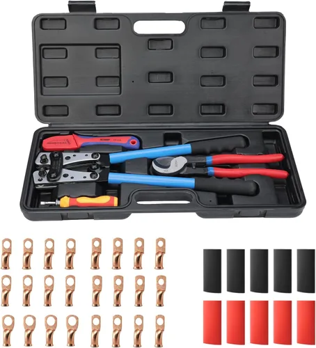 Vista 10 de iCrimp - Herramienta de prensado para terminales de cable resistentes, terminales de batería, terminales de cobre AWG 8-1/0