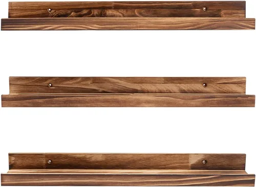 Vista 20 de MBYD Estantes flotantes de 36 pulgadas negros, estantes colgantes de madera, estante de repisa para fotos, estantes de repisa para fotos para pared