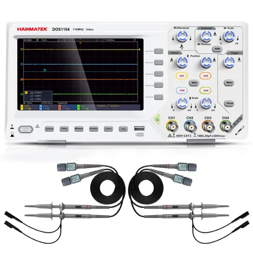 Vista 11 de HANMATEK DOS1102 - Osciloscopio digital con 110 MHz de ancho de banda, 2 canales y pantalla de 7 pulgadas / 18 cm, pantalla TFT-LCD, kit
