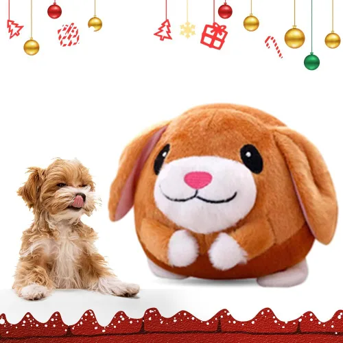 Vista 12 de ROWPOZ Juguete de peluche para mascotas en movimiento activo actualización 2025, juguete de bola chirriante para perro, juguete interactivo