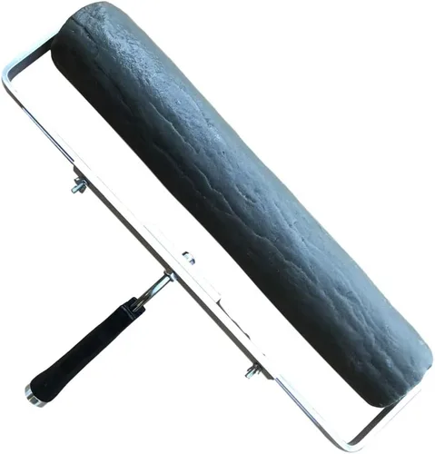 Vista 5 de Rodillo de sello de textura de travertino de 18 pulgadas con soporte para hormigón, superposición, microtoppings, trabajos grandes y pequeños
