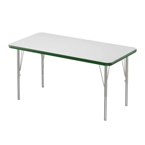 Vista 42 de Correll - Mesa rectangular de actividades para el aula de 30 x 60 pulgadas, altura ajustable (19-29 pulgadas), parte superior de granito gris, borde
