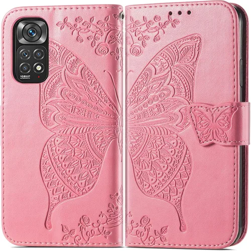 Vista 8 de CCSmall Para Xiaomi Redmi Note 11 4G Wallet Case, 3D Butterfly Flower PU Cuero con ranuras para tarjetas de crédito Titular Folio Teléfono Cubierta