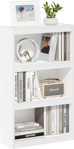 Vista 20 de Furinno Jaya - Estantería moderna de 3 niveles con estante ajustable, estantería con estante abierto, 9.5 x 24.5 x 40.3 pulgadas, para organización