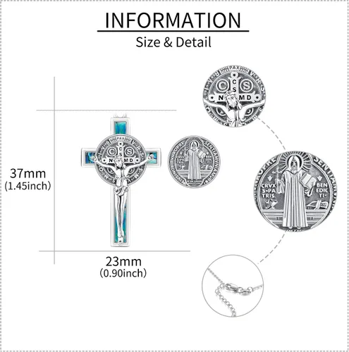 Vista 5 de Collar de Santa MuerteSan Miguel para hombres y mujeres, plata de ley 925, collar con colgante de Santa Muerte, amuleto de guerrero, regalo