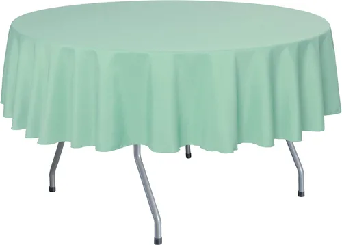 Vista 32 de Ultimate Textile Mantel redondo de lino de poliéster de 84 pulgadas, color azul marino