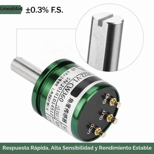 Vista 5 de Sensor de ángulo de pasillo, resolución de 0.088 ° Sensor de posición de efecto Hall giratorio de 360 °, salida de 0-5 V círculo completo 12 bits