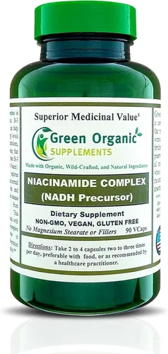 Vista 7 de Green Organic Supplements Niacinamida, niacina, NAD, NADH, alta absorción, sin OMG, sin gluten (paquete de 4)
