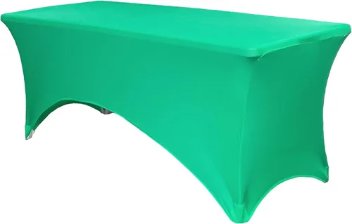Vista 55 de YOUR CHAIR COVERS - Fundas rectangulares de elastano para mesas de 4 pies, manteles ajustados para eventos de boda, decoraciones de patio, tela Negro