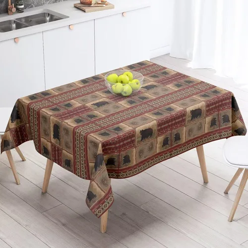Vista 50 de Mantel azteca suroeste, diseño étnico tribal geométrico, estilo vintage, bohemio, elegante, lavable, para comedor, cocina, granja, fiesta