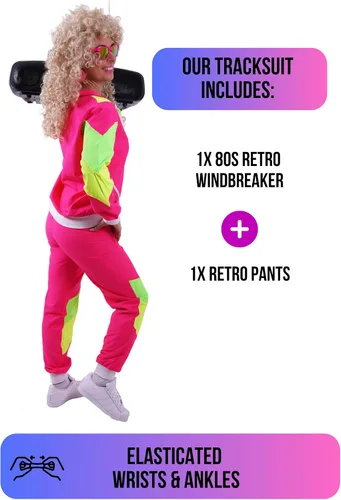 Vista 6 de Traje de los años 80 y 90 para fiestas, equipo deportivo retro, disfraces de hip hop, disfraces de los años 80 para hombre, cortavientos y pantalones