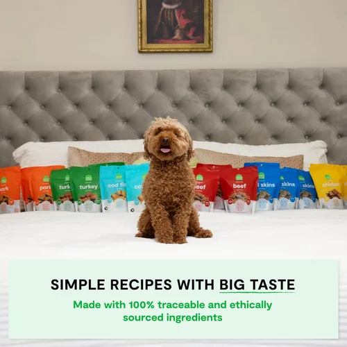 Vista 5 de Open Farm, Golosinas deshidratadas para perros, aperitivos para perros con alto contenido de proteínas y bajos en carbohidratos, textura masticable