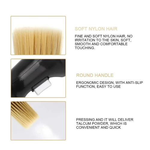 Vista 6 de Cepillo de corte de pelo para el cuello, cepillo suave para el cuello de peluquero con almacenamiento de polvo, cepillo de barrido de cabello