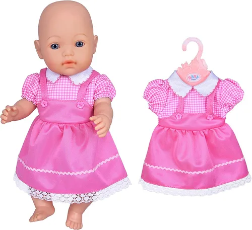 Vista 5 de ebuddy 6 juegos de ropa de muñeca para muñecas recién nacidas de 16.9 in, muñecas de bebé de 15 pulgadas, muñeca americana de 18 pulgadas