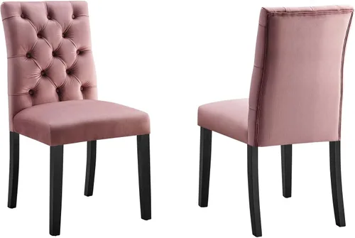 Vista 10 de Modway Duchess Performance Velvet - Juego de 2 sillas de comedor, color coñac