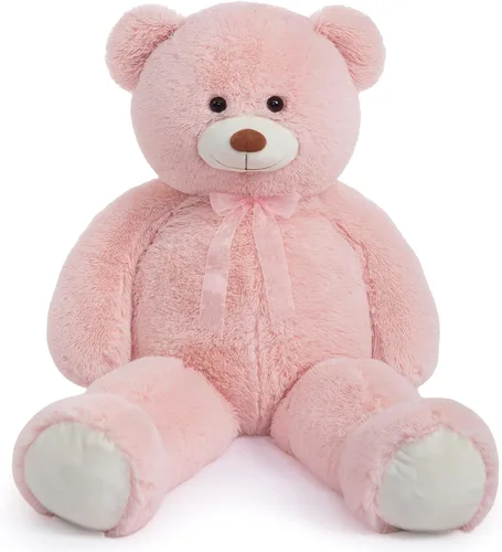 Vista 14 de HollyHOME Oso de peluche grande para cumpleaños y día de San Valentín, peluche para niños y novia, 36 pulgadas, color beige