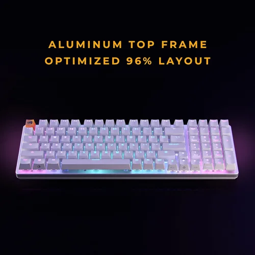 Vista 5 de Paquete combinado de teclado y mouse Glorious Model O 2 White Gaming Mouse & GMMK 2 White Keyboard Mouse FPS ligero y teclado mecánico