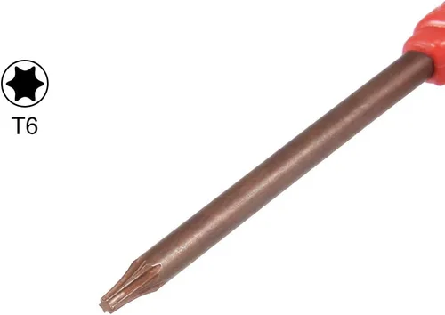 Vista 3 de uxcell Destornillador Torx, llave inglesa T6 S2 con mango de bandera de estrella, 10