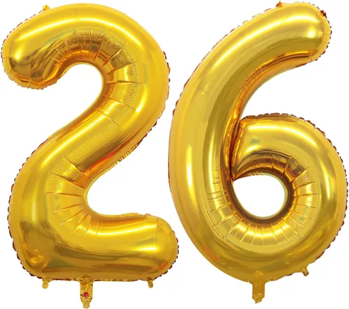 Vista 284 de Goer, conjunto de globos de papel aluminio para decoraciones de cumpleaños, globos de las letras de feliz cumpleaños y de números Oro