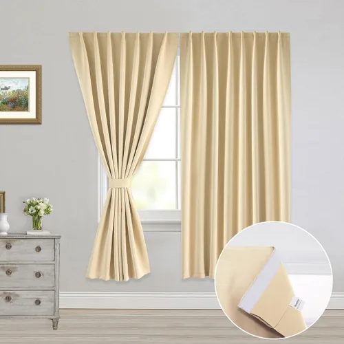 Vista 32 de Muamar Cortinas opacas sin taladro, paneles de cortina para ventana fáciles de instalar, juego de 2 paneles de cortinas portátiles para dormitorio
