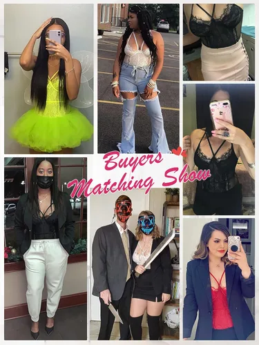 Vista 4 de Body de encaje para mujer con tiras de peluche, lencería pestañas, malla, encaje