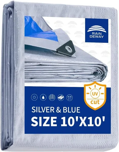 Vista 33 de RAINDEWAY Tarps - Lona impermeable de color azul de 4 x 16 pies de grosor, resistente a desgarros, multiusos, para techo, campamento, automóvil