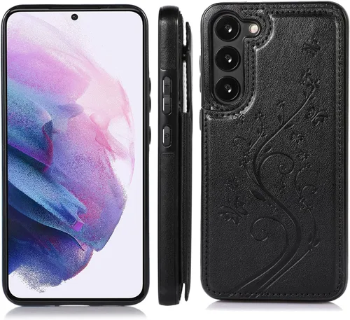 Vista 4 de Asuwish Funda para Samsung Galaxy S23 Plus/S23+ 5G de 6.6 pulgadas con protector de pantalla de vidrio templado, funda de cuero con soporte