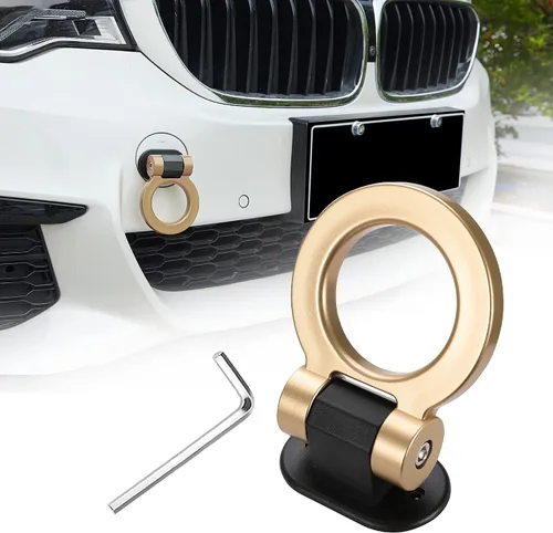 Vista 10 de TOMALL - Kit de ganchos de remolque negros para decoración de coche, adhesivo para decoración de coche, parachoques para accesorios exteriores