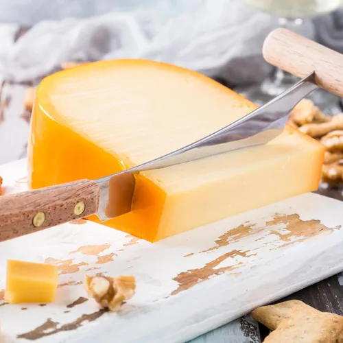 Vista 3 de Gayo Azul Rueda de queso Gouda suave – cera roja, 9-10 libras (aproximadamente)