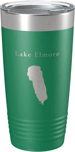 Vista 20 de Lake Elmore Map Tumbler Travel Mug Insulated Laser Engraved Coffee Cup Vermont 20 oz Black