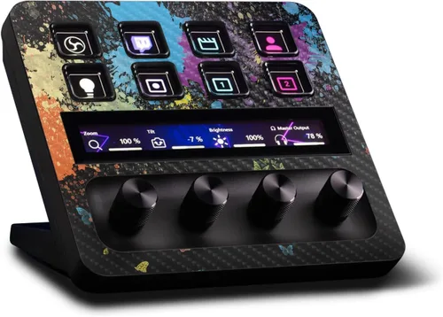 Vista 29 de MightySkins - Piel de fibra de carbono compatible con Elgato Stream Deck + - Morado sólido Acabado de fibra de carbono texturizado protector