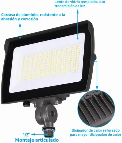 Vista 5 de LEONLITE Luz de inundación de 100W LED con el soporte del nudillo, prenda