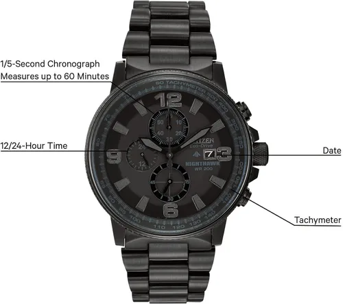 Vista 4 de Citizen CA0295-58E Eco-Drive Nighthawk, reloj de acero inoxidable, para hombre