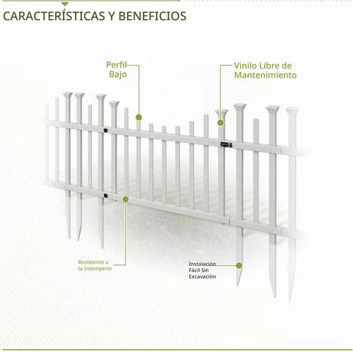 Vista 3 de Zippity Washington Picket Gate, kit de vinilo blanco sin excavación Puerta de Washington