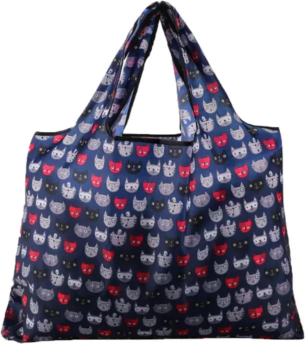 Vista 3 de Gophra - Bolsa de comestibles reutilizable, paquete de 2 unidades, grande, lavable, plegable, respetuosa con el medio ambiente, de nailon