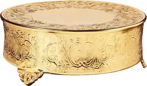 Vista 8 de Elegance Soporte redondo para tartas de boda, 14 pulgadas, dorado