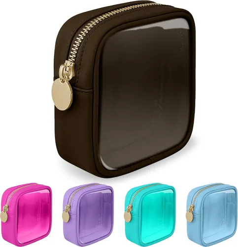 Vista 80 de izuzta Nylon Lager Pequeño Slim Mini Maquillaje Bolsa Organizador, Beige, Viajes