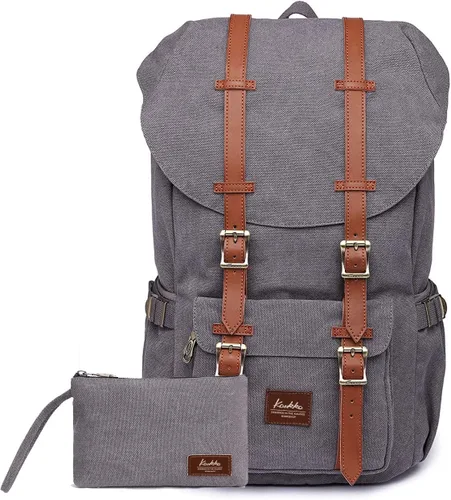 Vista 37 de KAUKKO Mochila de viaje para laptop, mochila al aire libre, mochila causal para 15.6 pulgadas (nailon negro)
