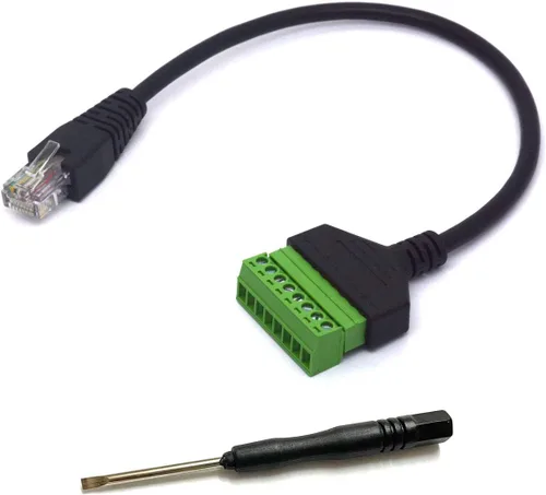 Vista 7 de Enchufe hembra de Ethernet RJ45 a conector de bloque de terminales de tornillo de 8 pines Terminal de tornillo RJ45 para Cat7 6 5 CCTV AV DVR UTP