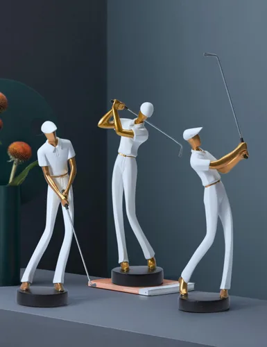 Vista 7 de HAUCOZE Estatuilla de golfista Estatua de Golf Escultura Moderna Decoración