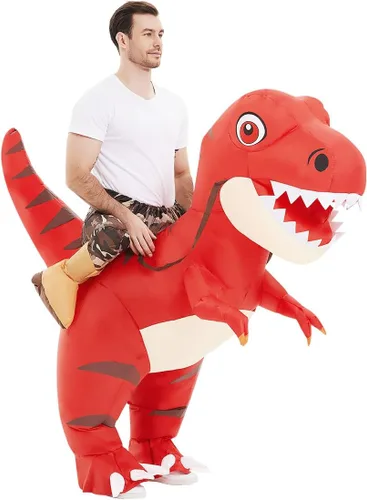Vista 4 de COMIN Disfraz inflable de dinosaurio para adultos, disfraz de dinosaurio inflable para fiesta de Halloween