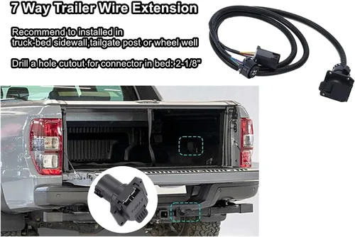 Vista 6 de Extensión de arnés de cableado de remolque de 7 pines 56070, con conectores para caja de camión lateral del vehículo, kit de arnés de cableado