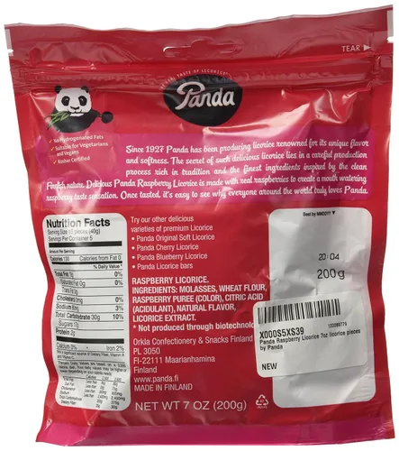 Vista 2 de Panda Regaliz de Frambuesa Natural 100%, 7 oz.