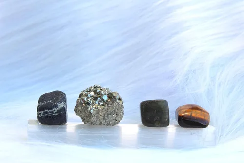 Vista 14 de Jet Authentic - Colección única de piedras pulidas de apatita + hematita + vasonita + shungita + citrino para resolver problemas de salud y Artritis
